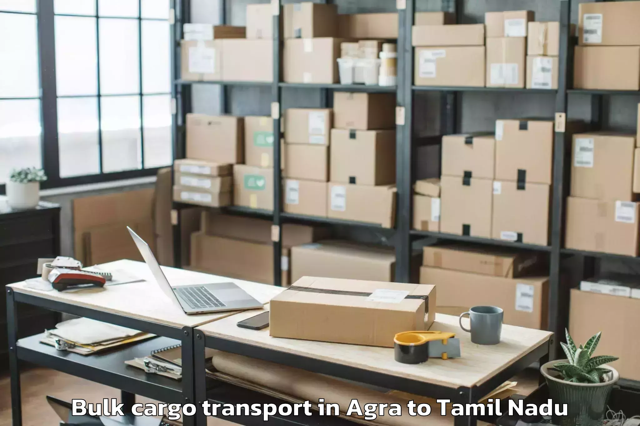 Book Agra to Vr Mall Chennai Bulk Cargo Transport Online